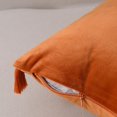 thumbnail image 3 of QPENWEI Paquete de 2 fundas de almohada decorativas de color naranja otoñal de 18 x 18 pulgadas con borlas hechas a mano, juego de fundas de cojín cuadradas de terciopelo suave para sofá, cama, sala d, 3 of 5