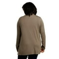 thumbnail image 5 of DailyWear Women's Open-Front Soft Draped Long Sleeve Cardigan Sweater Longline Tunic Taupe, XLarge, 5 of 5