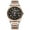 Intermittent rose gold - Black dial face - Rose gold studs, variant on Business watch. Men's quartz wristwatch. Waterproof, with luminous function and calendar. Renowned men's watch