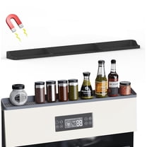 Stove Top Shelf -GIXUSIL Silicone Spice Rack for Stove,30in Silicone Material Magnetic Shelf for Stove -3 Functional Partitions Kitchen Spice Rack Organizer-Kitchen Gadgets Storage Organization,Black