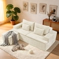 thumbnail image 3 of 83" Cloud Sectional Couch with L-Shape Chaise, Modular Sofa with Deep Seat Reversible Ottoman, Boneless Couches for For Living Room, Cushion Back, Includes 2 Throw Pillows, Sofa in a Box, Beige, 3 of 11