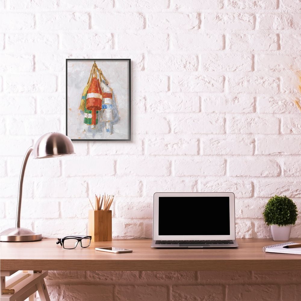 Stupell Industries Boat Buoy Ocean Lake Red Green Painting Framed Wall Art by Ethan Harper
