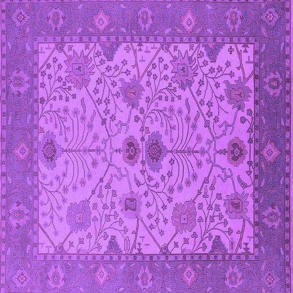 Ahgly Company Indoor Square Oriental Purple Industrial Area Rugs, 8' Square