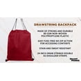 thumbnail image 3 of Drawstring Durable Backpack Non-Woven - Sports Back Pack Perfect For Training and Gym - Strong 80 GSM Polypropylene Material - 24 inches Rope String - Burgundy - 10 Pack, 3 of 5