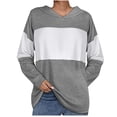 thumbnail image 2 of Xcmzpl Women's Hoodies Loose Fit Color Block Hooded Sweatshirt Athletic Sweater Tops Work Long Sleeve T-shirts Fall Fashion, 2 of 5