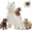 White-Alpaca, variant on Muiteiur 4 Pcs Cat Stuffed Animal 15.7'' Cat Plush with 3 Babies