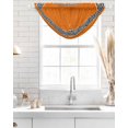 thumbnail image 4 of Waterfall Valances for Windows, Orange Kitchen Sheer Valance Curtains, Black Modern Geometric Abstract Art Aesthetics Rod Pocket Elegant Swag Valances for Living Room Bedroom, 47.2"x38.5", 3 Panel, 4 of 8