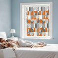 thumbnail image 4 of Nordic Retro Window Privacy Film Orange Grey Geometric Abstract Art Decorative Glass Window Film UV Blocking Static Cling Non-Adhesive Sticker Covering for Home Door 17.7 x 39.3 inches, 4 of 8