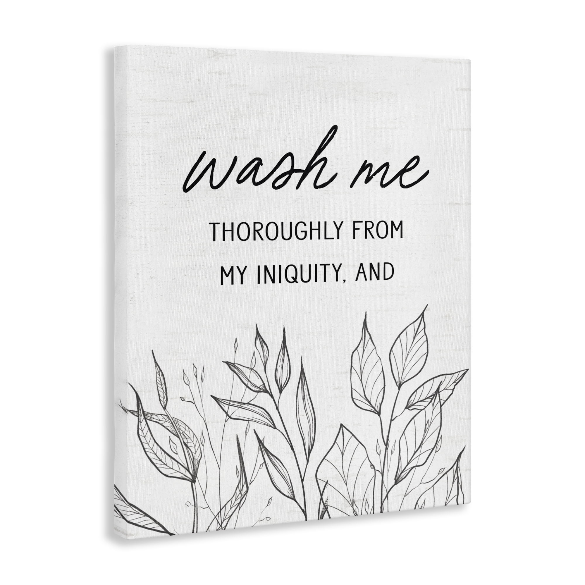 Wash Me Thoroughly Scripture Canvas Wall Art, design by Lettered and Lined