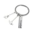 thumbnail image 1 of Limei 1Pcs Keychain, Grandpa Letter Carving Ruler Hammer Wrench Tool Keychain Key Ring for Birthday Gift, 1 of 6