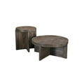 thumbnail image 3 of Taran Designs Lawrence Round Solid Wood Coffee Table in Dark Brown, 3 of 7
