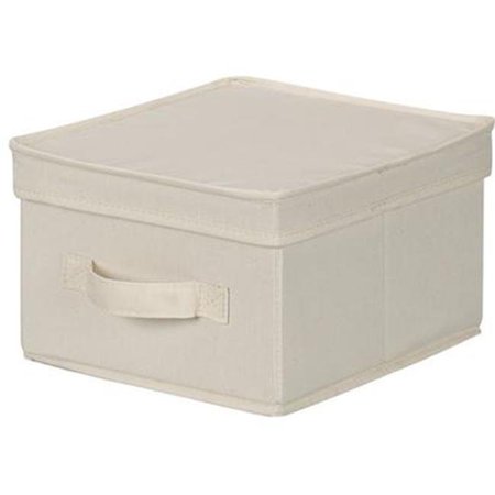 Household Essentials Canvas Cube Storage Box Natural Medium