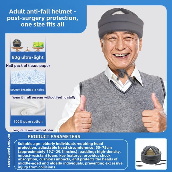 Elderly Safety Helmet Anti Fall Head Protection Hat for Seniors Adjustable Breathable