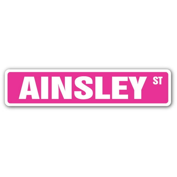 AINSLEY Street Sign Childrens Name Room Sign | Indoor/Outdoor |  36" Wide