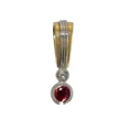 thumbnail image 1 of Pre-Owned Unbranded 14K Two-Tone Ruby & Diamond Pendant, 1 of 4