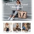 thumbnail image 5 of Tote Bag for Women - Beige Christmas Gingerbread Man Pattern Shoulder Bag - Large Utility Work Duffle Bag with Zipper Handbag for Travel, Work, Sprots, 5 of 5