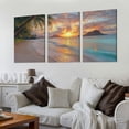 thumbnail image 2 of Tropical Palm Tree Beach 3-Piece Canvas Set - Perfect Wall Art for Coastal & Tropical Themes, 2 of 6