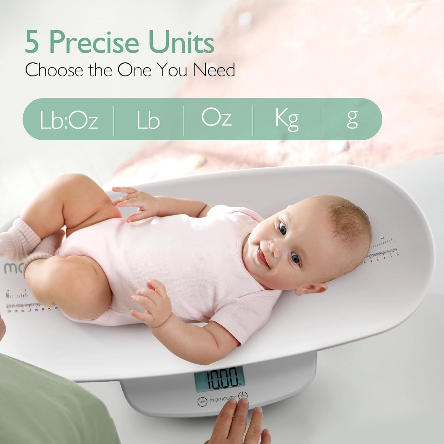 Baby , Multi-Function for Body Weight and Height Measurement, Weighted Feeds, with Curved Removable Tray, for Newborns, Adult & Pet , 5 Units, Auto-Off,Digital LED Screen