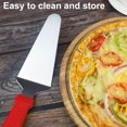 thumbnail image 2 of Youkk Stainless Steel Pizza Peel Pie Server Cake Spatula Scraper with Plastic Handle Baking Flatware, Red, 2 of 8