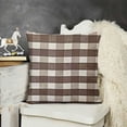 thumbnail image 2 of YINGXI  Plaid Throw Pillow Covers Decorative Linen Pillow Cases Coffee Farmhouse Cushion Covers for Sofa Couch 12x12in, 2 of 5
