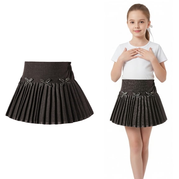 Kids Uniform Skirt High Waisted Pleated Skirts with Lining Shorts Back To School Outfits for Girls School Skirt 3-4 Years