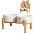 thumbnail image 1 of Juego de cuencos elevados de cerámica para perros PTOBER, 850 ml, para perros pequeños y medianos, 1 of 6