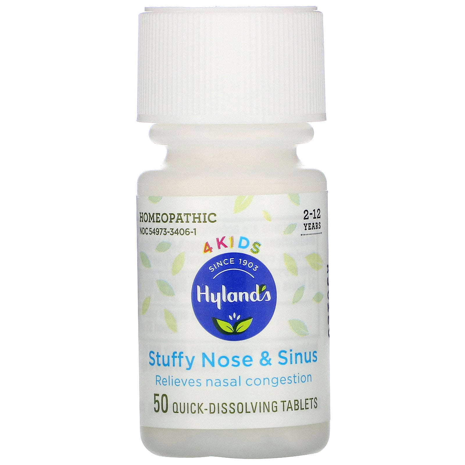4 Kids, Stuffy Nose and Sinus, 2-12 Years, 50 Quick-Dissolving Tablets, Hyland's