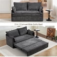 thumbnail image 5 of Modern Convertible Sleeper Sofa with USB Charging, Queen-size Corduroy Upholstery Sofa Bed, Gray, 5 of 8