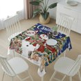 thumbnail image 6 of Navy Blue Christmas Snowman Table Cloth Waterproof Tablecloths, Xmas Tree Snowflake Botanical Tablecloth Dining Table Cover for Kitchen Party Tabletop Outdoor, Square Tablecloth 60x60 Inch, 6 of 9