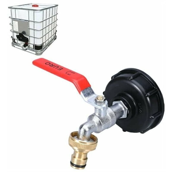 IBC Tank Tap 1000L with Dual Water Collection Adapter, 60mm (3/4