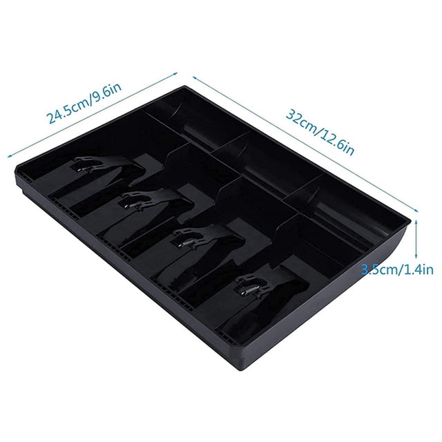 2X Cash Register Drawer - Tray Replacement 4 Bill/3 Coin Cash Register Insert Tray,12.6 x 9.6 x 1.4Inch