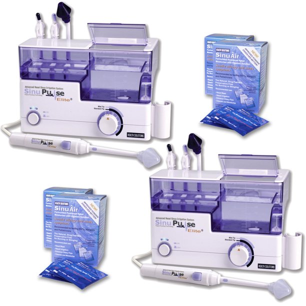 Sinupulse Elite Advanced Nasal Sinus Irrigation System 2 Pack With 120 Additional Sinuair Packets And Bonus Ebook By Dr Robert S Ivker Walmart Com Walmart Com