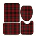 thumbnail image 2 of Christmas Bathroom Decor Set with Waterproof Polyester Shower Curtain, Bath Mat, U-Shaped Toilet Rug, and Seat Cover in Red Plaid, 2 of 8