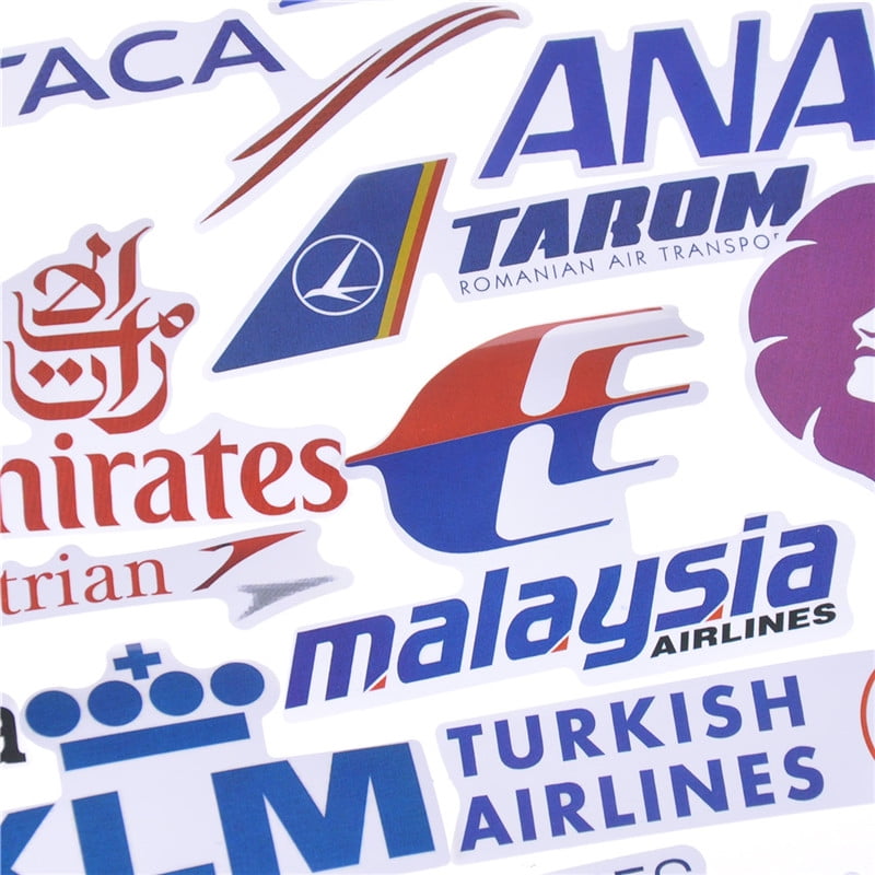52Pcs Airline Logo Stickers Aviation Travel Suitcase Laptop Decal WaterprooFDUS