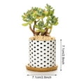 thumbnail image 2 of Plant Pot Cylindrical Flowerpot 7.5x7.6cm Geometric Pattern Simple Black White Nordic Style Home Decor Ceramic Vase, 2 of 2