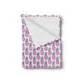 thumbnail image 2 of Fruits Soft Flannel Fleece Blanket, Watercolor Style Sketch of Pineapples Tropical Food from Exotic Lands, Cozy Plush for Indoor and Outdoor Use, 50" x 70", White Pink and Blue Grey, by Ambesonne, 2 of 5