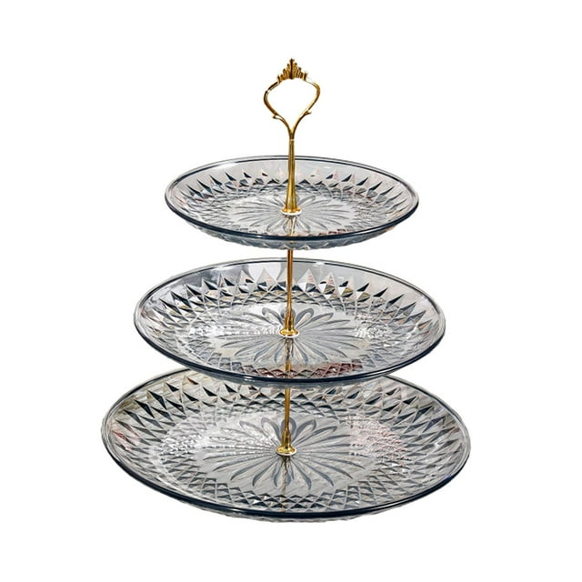 veasfak Creative Fruit Plate Buffet Cake Stand Holder Kitchen Organizer Dinnerware Three Layer