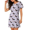 thumbnail image 2 of Picia Dachshund Dog Puppy Pattern Women’s Nightdress – Casual Short-sleeved Loose-Fit Sleepwear, Soft Cotton Short-Sleeve Sleep Shirt for Relaxation & Comfort, 2 of 6