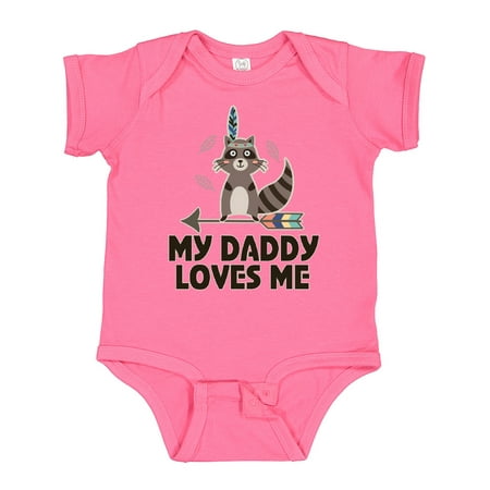 

Inktastic Daddy Loves Me Raccoon Gift Baby Boy or Baby Girl Bodysuit