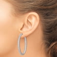 thumbnail image 4 of FJC Finejewelers 925 Sterling Silver Rhodium Plated Pav� CZ In and Out Hoop Earrings 50 x 50 mm, 4 of 6
