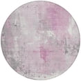 thumbnail image 3 of HomeRoots 622398 8 ft. Pink & Gray Abstract Washable Transitional Indoor & Outdoor Round Area Rug, 3 of 9