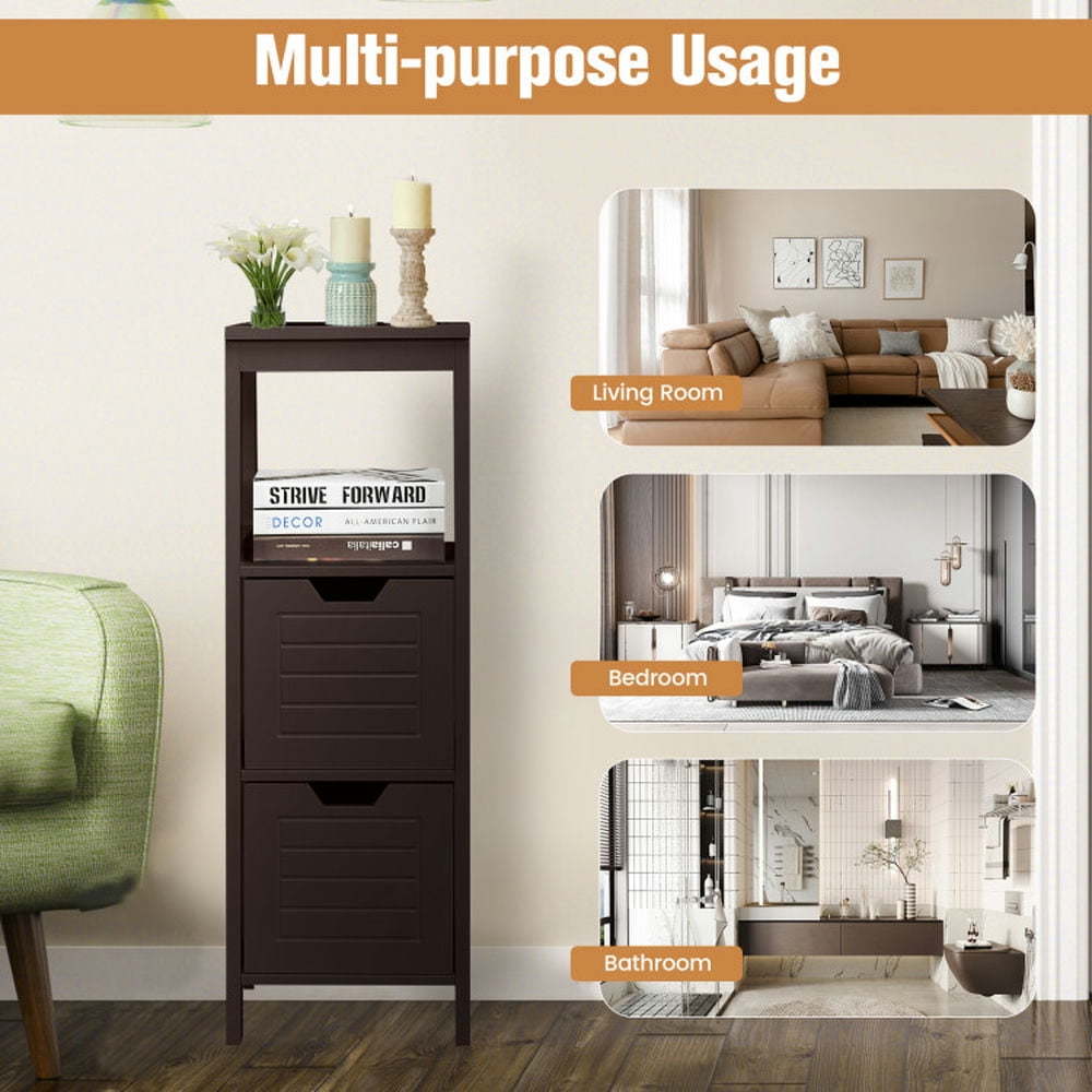 Finihen Bathroom Storage Cabinet, Bathroom Floor Cabinet, Bathroom Wooden Floor Cabinet Multifunction Storage Rack Stand Organizer, for Bathroom, Living Room, Bedroom, Kitchen, Brown Finihen Bathroom Storage Cabinet, Bathroom Floor Cabinet, Bathroom Wooden Floor Cabinet Multifunction Storage Rack Stand Organizer, for Bathroom, Living Room, Bedroom, Kitchen, Brown