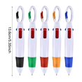 thumbnail image 3 of VEFSU Set Of 2 Mini 4 In 1 Multi Colored Ink Ballpoint Pen with Keychain,Retractable Shuttle Pens with Carabiner Clip,Multi Colored Pens for Nurses,Stocking Stuffer Gifts, Party Favors, 3 of 6