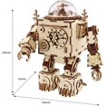 thumbnail image 4 of Steam Punk Music Box 3D Puzzle de madera oso de fresa modelo Orpheus con luz LED, 4 of 4