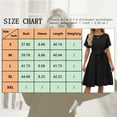 thumbnail image 2 of TEMOFON Short Sleeve Sundress for Women Summer Holiday Fashion Belt Pleated Black Plain Swing Dresses, 2 of 3
