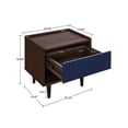 thumbnail image 3 of Manhattan Comfort Duane Modern Ribbed Nightstand with Full Extension Drawer in Dark Brown and Navy Blue, 3 of 5