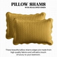 thumbnail image 6 of Ameha Pack of 2 Leaf Embossed Reversible 2 Quilt Set with 4 Pillow Shams Ultra Soft Microfiber Bedding Set California king Ochre, 6 of 8