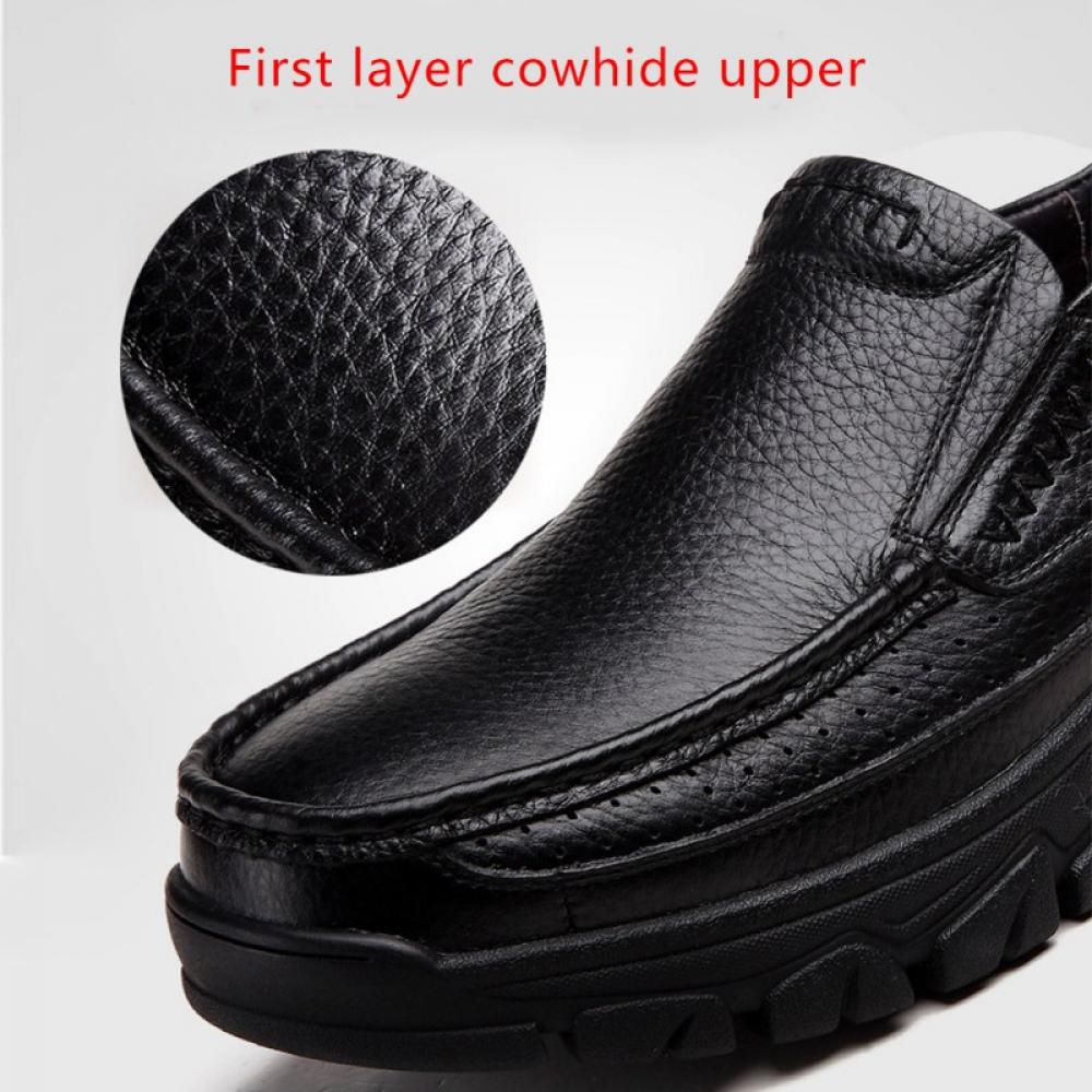 Luxsy Dress Men's Business Leather Shoes Men's Soft Soled Leather Casual Men's Shoes Men's Breathable Single Shoes Black - image 5 of 8