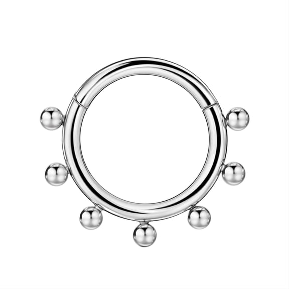 316L Surgical Steel Septum Ring 16g 8mm Septum Jewelry 16 Gauge Beaded Septum Clicker 5/16" Septum Daith Piercing Jewelry