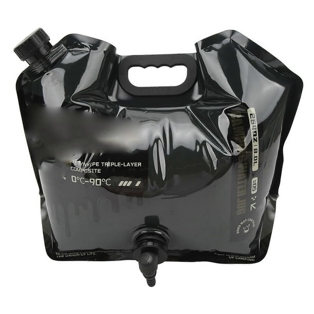 Conteneur d'eau pliable, grande capacité, portable, réutilisable, pour voyage et camping, 8 L, vert foncé
